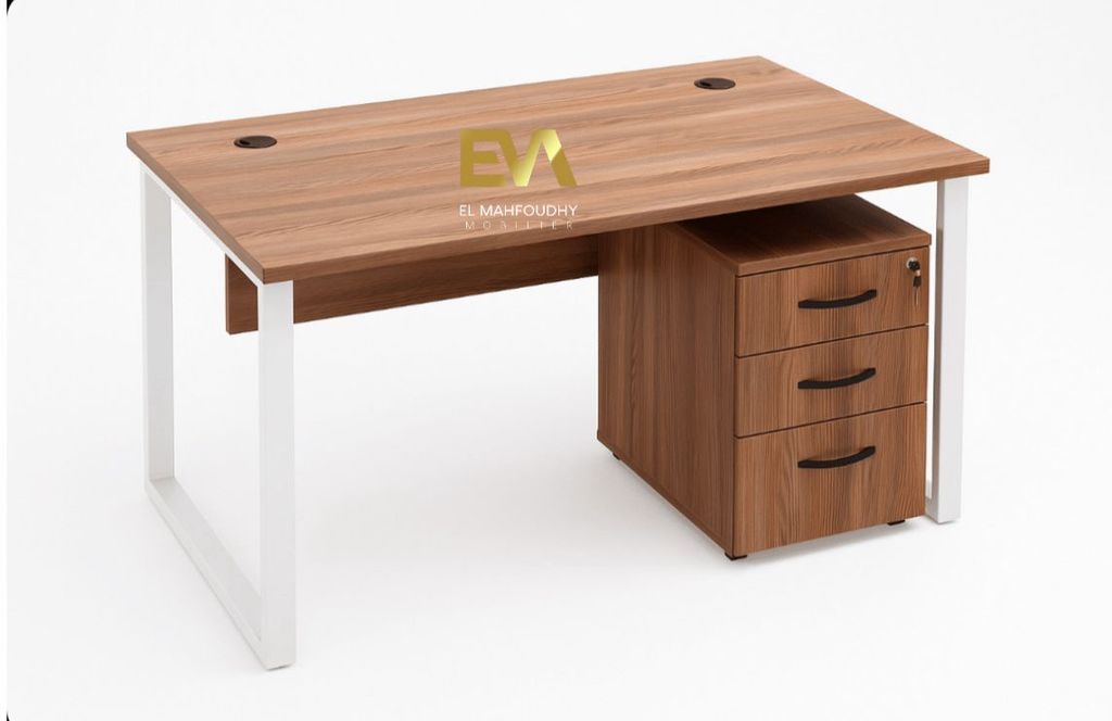 Bureau semi métallique avec Caisson Réf.B0304 (L160*P80*H75 CM)