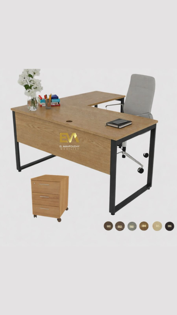 Bureau de direction semi métallique avec retour Réf B0135