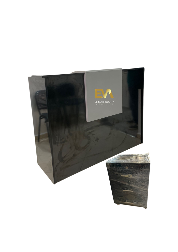 BUREAU COMPTOIR D'ACCUEIL AVEC CAISSON Réf. B0401 (180 cm Réf. B2417)