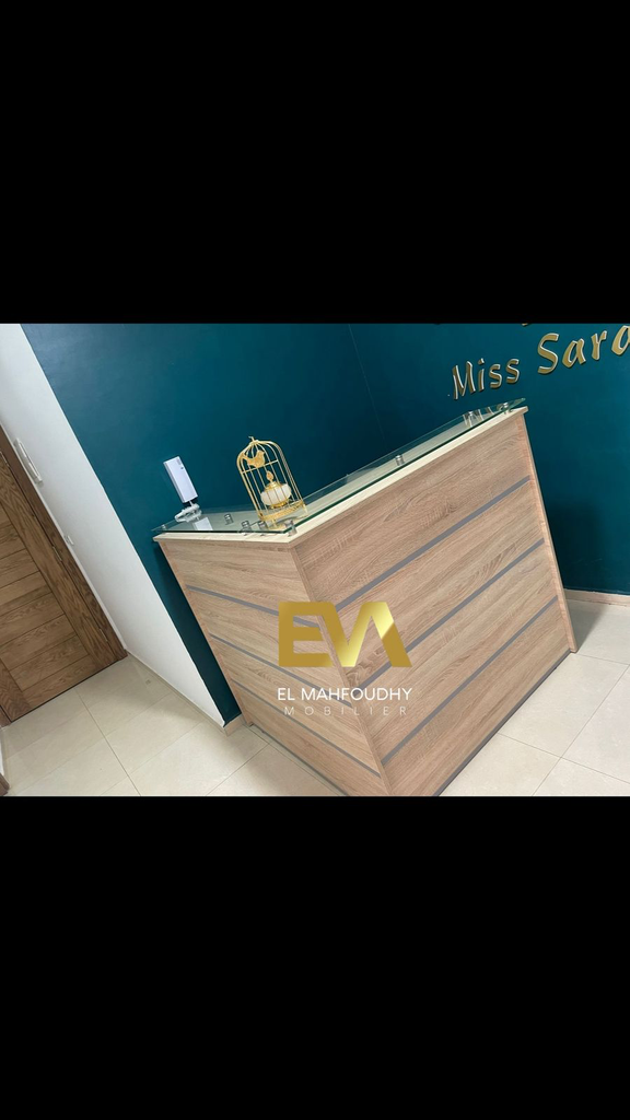 BUREAU comptoir d'accueil avec retour et caisson Réf.B0404