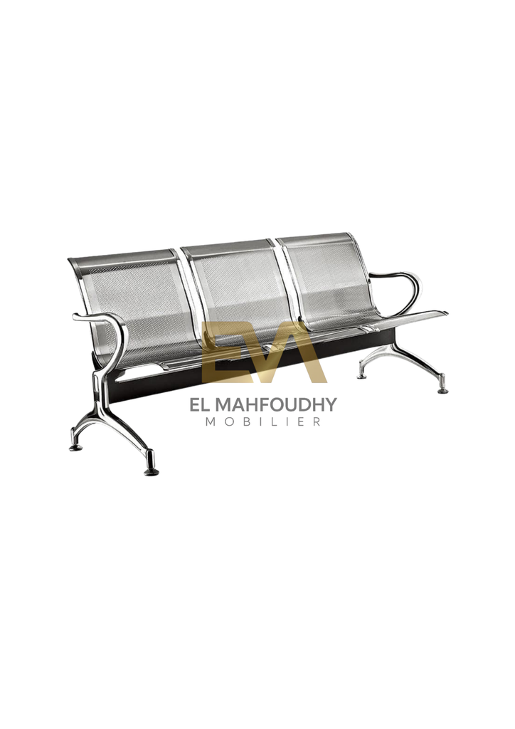 Banquette de réception 3 places chromé Réf.B1002