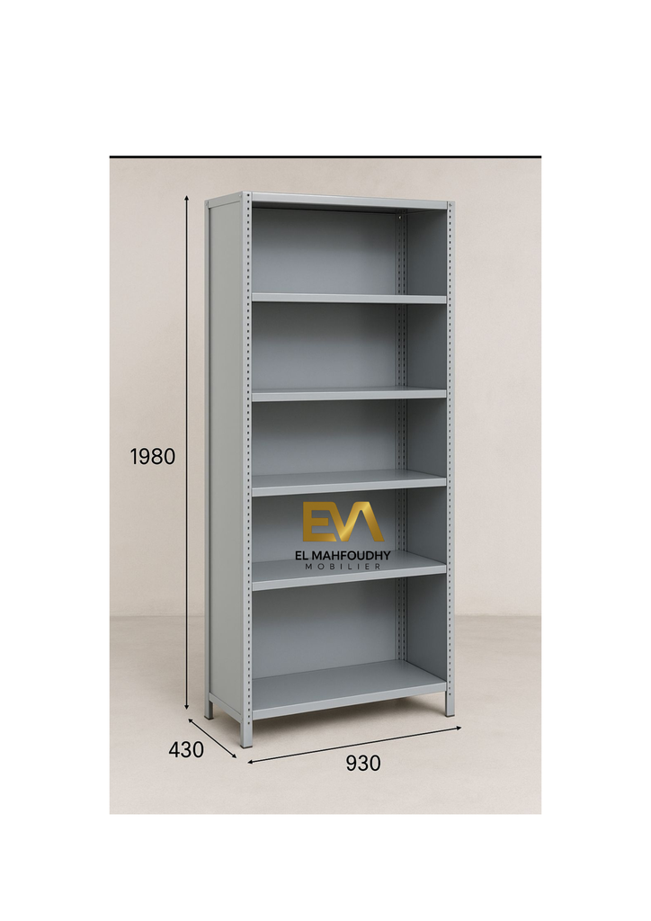 Rayonnage Métallique Tôlé à 5 tablettes Réf. R1152