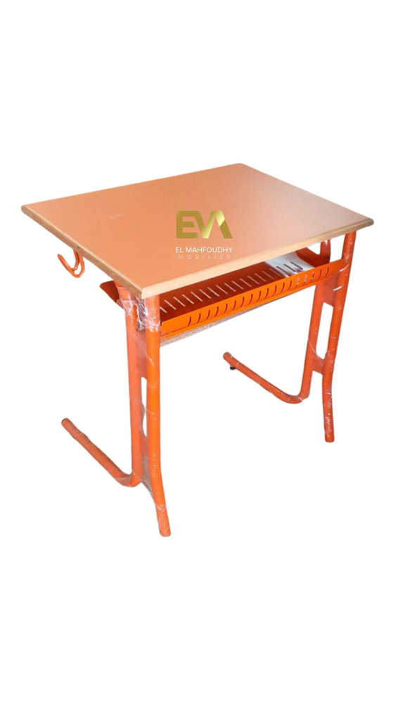 Table Scolaire individuelle piètement L avec casier métallique Réf. T004