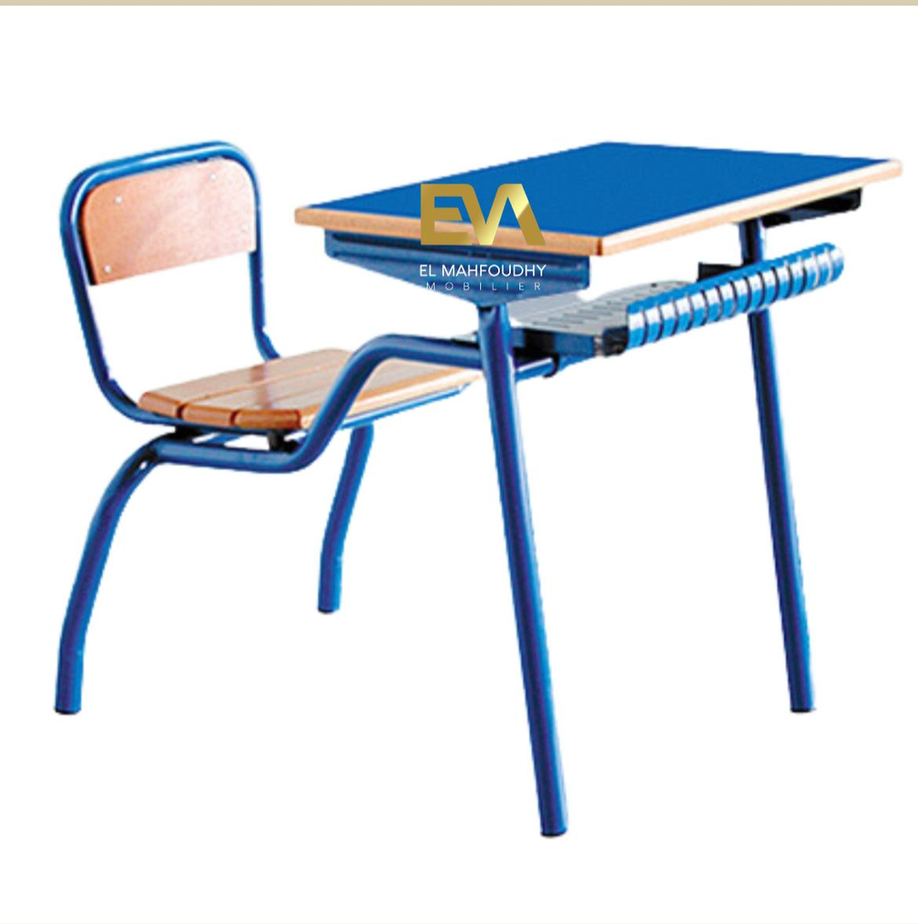 Pupitre scolaire Individuelle avec casier Réf.P012 (60*35*64)