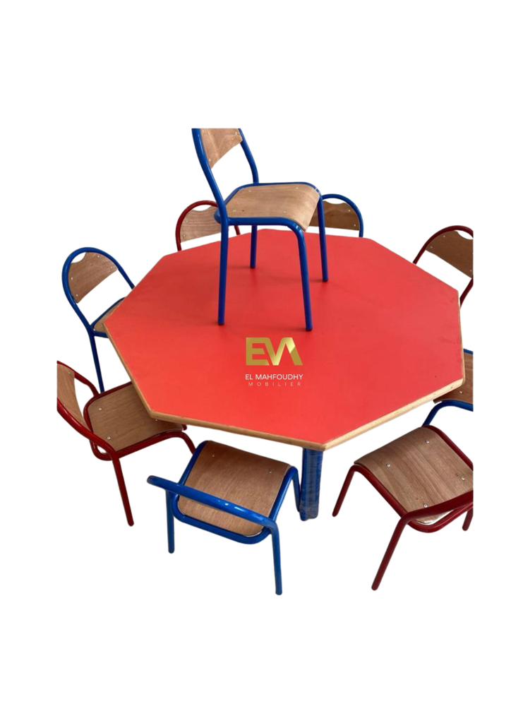 Table octogonale pour maternelle et primaire Réf.T007 (120*56 CM)