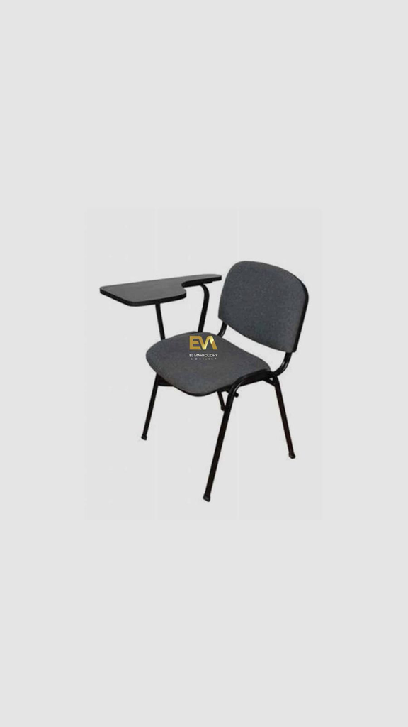 Chaise en tissu sans coque avec tablette écritoire fixe en Bois Réf C024
