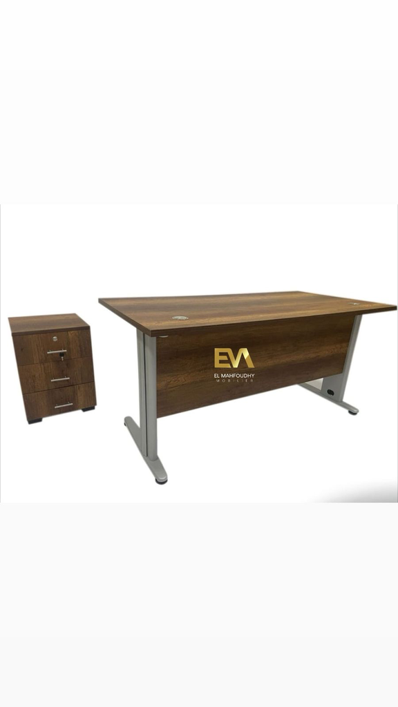 Bureau semi métallique avec caisson mobile Réf.B0303 (L160*P80*H75 CM)